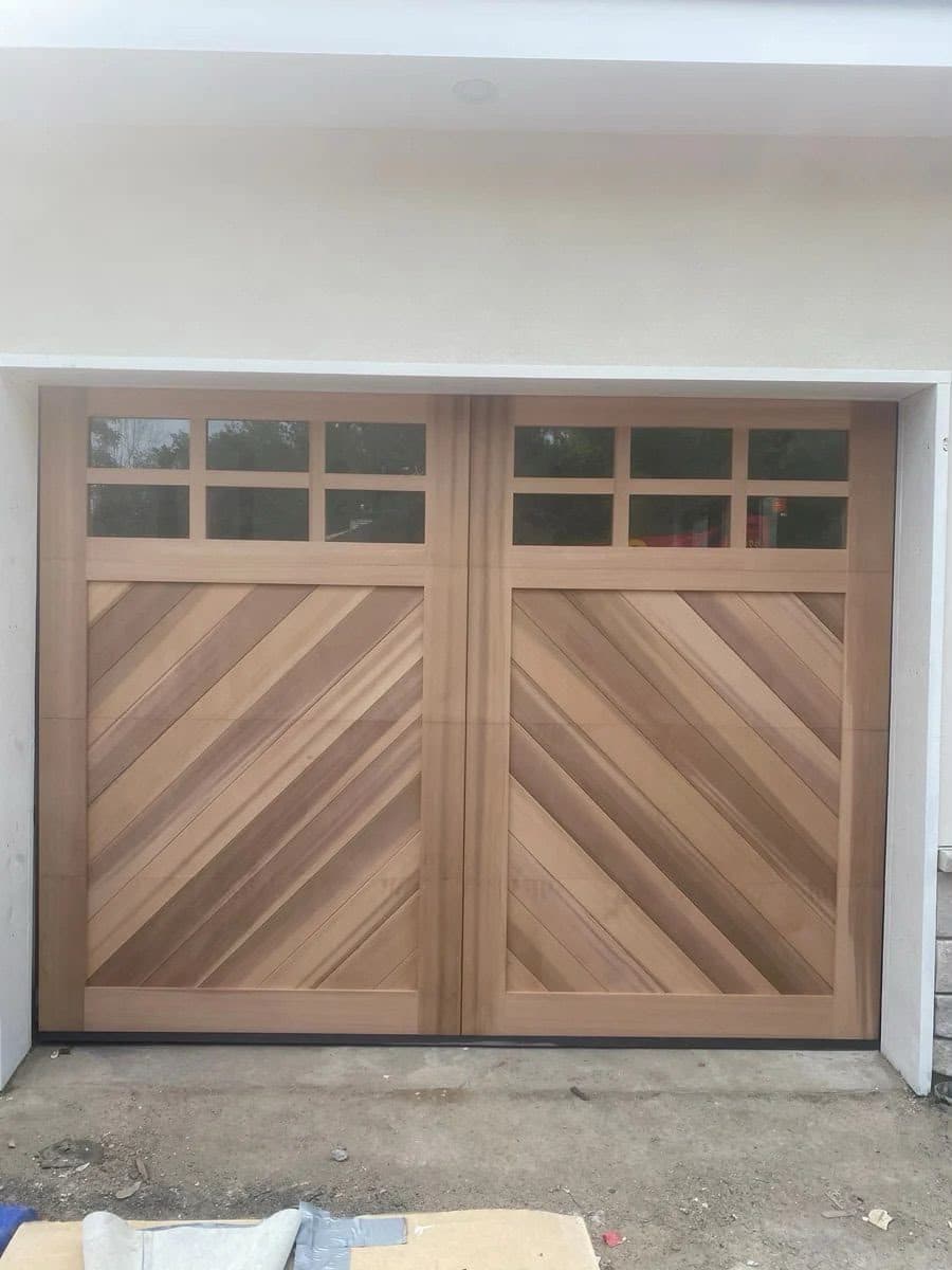 Custom cedar carriage-style door