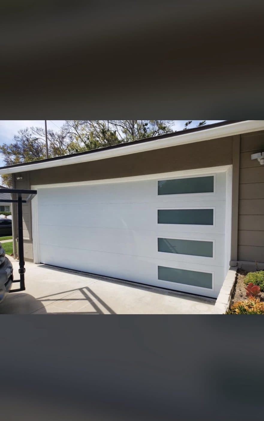 Modern glass-accent door install